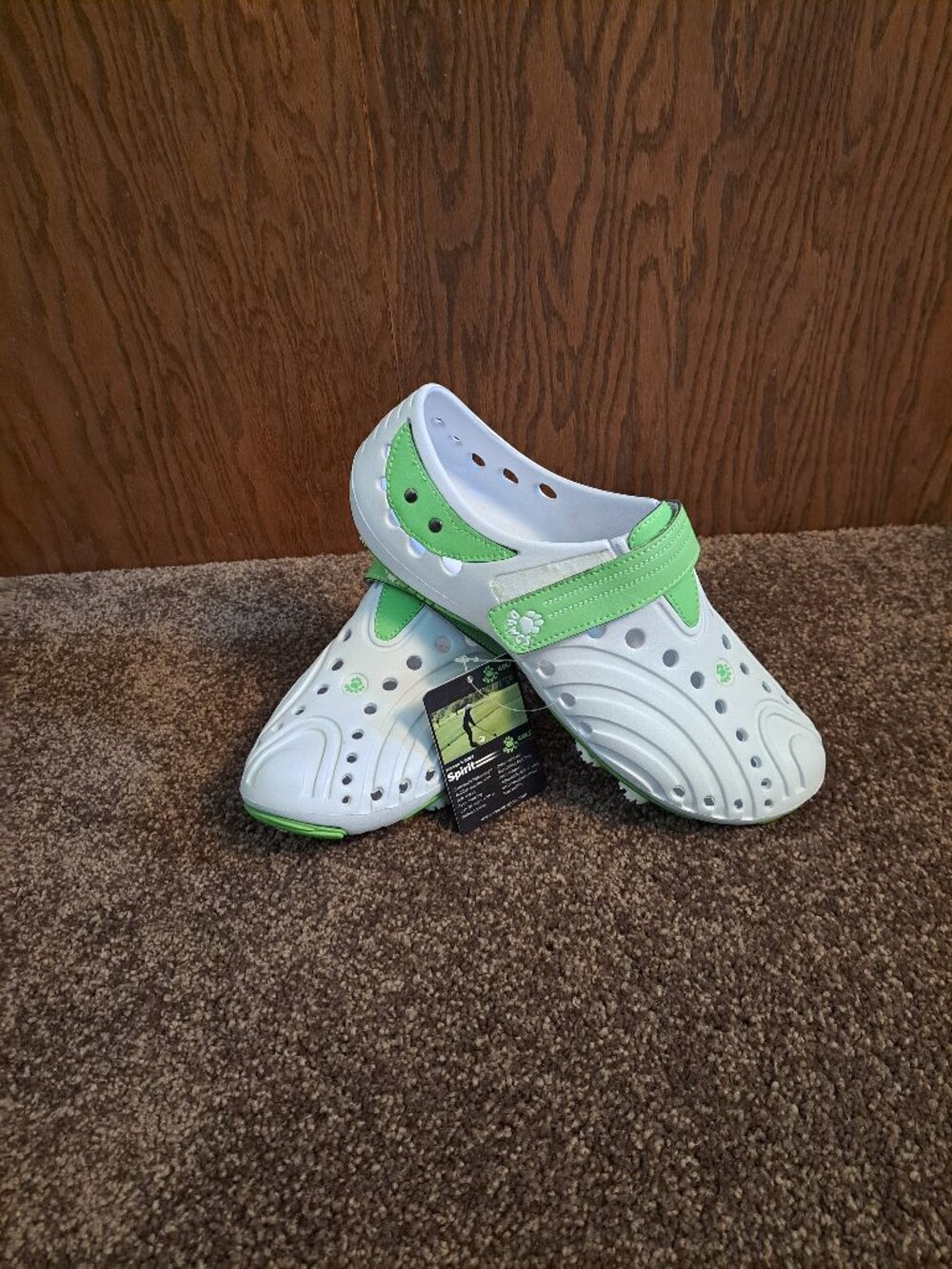 NWT Dawgs Golf Spirit Shoes - Womens White/Lime Green